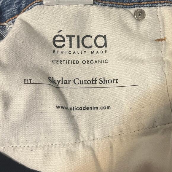 ÉTICA Skylar Cut Off Shorts Women's sz. 26  Blue Organic Cotton Vacation Beachy - Picture 9 of 9